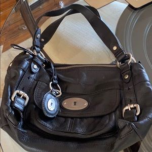 Fossil black leather purse
